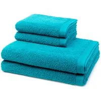 Möve Handtuch Set Superwuschel, Walkfrottee (Spar-Set, 4-St), 2 X Handtuch 2 X Duschtuch im Set - Baumwolle - Saugstark