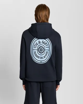 Grafik-Badge Baumwoll-Hoodie