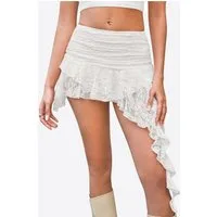 Imily Bela Minirock Damen Y2K Asymmetrischer Rock (Packung, 1-tlg., 1per-Pack) Print
