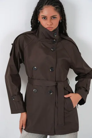 Regelmäßiger Schnitt Trenchcoat mit Reverskragen