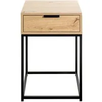 HAKU Konsolentisch Konsole - eiche-schwarz - Metall, Spanplatte - H. 60cm - Ablagetisch (1xKonsole, Beistelltisch - Schminktisch), Wandregal - Ablage - Konsolentisch - Sideboard
