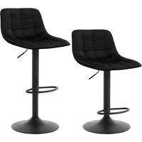 Woltu Barhocker (2 St), höhenverstellbar & 360° drehbar, Samt und Metall