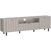 Lomadox Lowboard NASHVILLE-161, in Taupe, 196 cm breit, modern, mit Wellenoptik