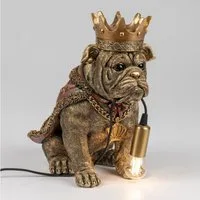 formano Tischleuchte Pop Art Tiere im Anzug, E27, mit Schalter, Antikgold, Hund, H: 31cm