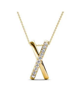 X Duo-Anhänger - Gold und Kristall