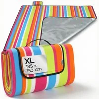 Picknickdecke, Detex, XL 195x150 cm Wasserdicht Wärmeisoliert 2-4 Personen Bunt