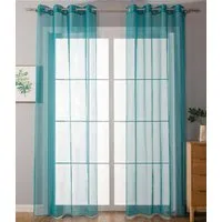 Gardinenbox Gardine (2 St), Ösen, transparent, Voile, Ösenvorhänge Voile »Uni« Bleibandabschluß 20332-cn2