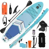 NACATIN Inflatable SUP-Board mit Kajaksitz, Paddel, Pumpe, Rucksack & Tasche, Inflatable SUP Board, Aufblasbares SUP Board 10'6" für Erwachsene