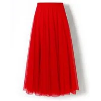 DEBAIJIA Meshrock Meshrock Damen Maxirock Sommer Elegant Lange Röcke Kleid Hohe Taille