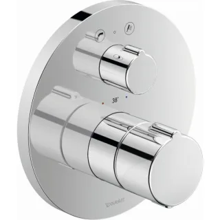 Duravit C.1 Unterputz Wannenthermostat C15200014010, chrom, rund, Ab- und Umstellventil