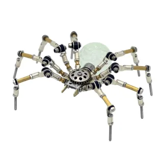 NIKOLATOY Mechanical Spider Model DIY Assembly Kits Science Toy LED Light Creative Desktop Ornaments