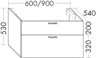 Burgbad Waschtischunterschrank System 30 Preisgruppe 4 Sana 520x900x540 Nussbaum Cognac WVIE090F6568