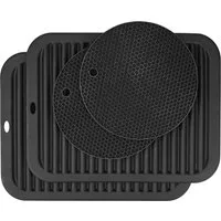 FELIXLEO Abtropfmatte Silikonmatten-Set 4 Stück, 30X23cm +17.2cm hitzebeständige Matte