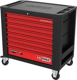 KS Tools PERFORMANCEplus P20 SCHWARZ-ROT Werkstattwagen mit 8 Schubladen - 873.2008