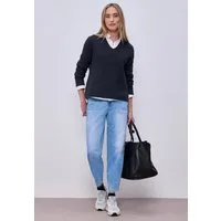 STREET ONE V-Ausschnitt-Pullover im soften Baumwoll-Mix