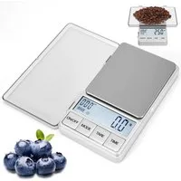 BlingBin Küchenwaage Lebensmittel Küchenwaage Digital Elektronische Professionelle Waage, (1er Set, 1-tlg., Kaffeewaage mit Timer und Tara-Funktion, 0,1g hohe Präzision), Essenswaage mit Edelstahl Wiegeplattform für Kaffee, Schmuck, Max. 1kg