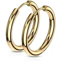 BUNGSA Creolen-Set Creolen klassisch Gold aus Edelstahl Unisex (1 Paar (2 Stück), 2-tlg), Ohrschmuck Ohrringe