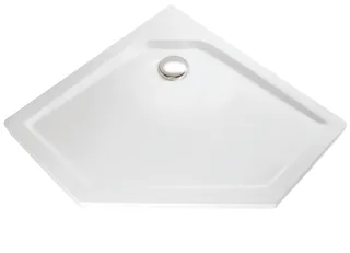 HSK Acryl Fünfeck-Duschwanne super-flach 90 x 90 x 3,5 cm, ohne Schürze 515090-manhattan