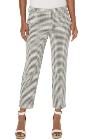 Kelsey-Hose aus Salbei/weißem Gingham-Split