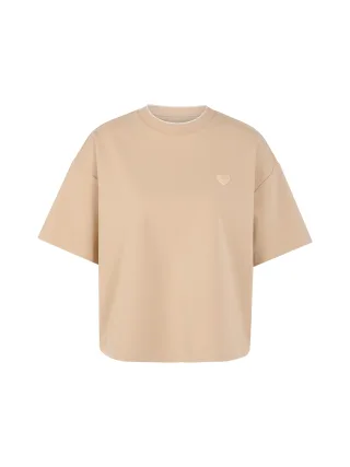 Marc Cain Sports - Shirt mit Herz und Ringeldetail light stone - Gr. - 40