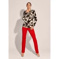 MADELEINE Hemdbluse Florale Bluse mit Schößchen Allover-Blütenmuster, Hemdkragen, verdeckte Knopfleiste