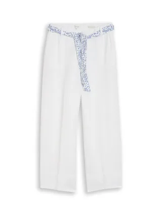 Tom Tailor - Culotte Hose mit Leinenanteil white - Gr. - 28