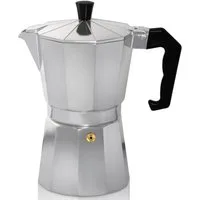 Krüger Espressokocher, 0,35l Kaffeekanne, traditionell italienisch, aus Aluminium, mit Silikon-Dichtungsring