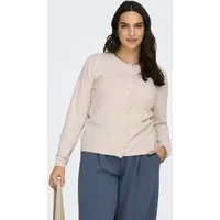 ONLY CARMAKOMA Strickjacke CARLOYAL LIFE LS O-NECKBU CARDI KNT NOOS Kunstfaser, Feinstrick