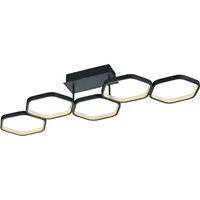 Reality Leuchten LED Deckenleuchte Vigo, LED fest integriert, Warmweiß, dimmbare LED Deckenlampe in Wabenoptik, 3000K, 2800 Lumen