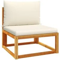 vidaXL Loungesofa Gartensofa ohne Armlehnen mit Kissen Holz & Rattan, 1 Teile