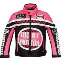 MDM Motorradjacke Kinder Motorradjacke Racing Stil mit Protektoren (Kinder Motorradjacke im Racing Stil mit Protektoren) Kinder Motorradjacke im Racing Stil, 500D Textil