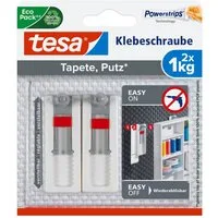 tesa Klebehaken 2x tesa Klebenagel Fliesen&Metall, 2er Set, 3 kg Haltekraft, Dekoration, Leinwände, Bilder, Girlanden, Lichterketten, (Packung, 2-St., 2 Stück), Klebenägel 3 kg – spurlos entfernbar & wiederverwendbar – 2er-Pack