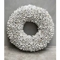 Couronne Dekokranz Deko Kranz Buchecker Bakuli Buche Grau Weiß 40 cm