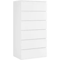 Homfa Kommode, Sideboard mit 6 Schubladen, Schubladenschrank holz, 60x40x119cm
