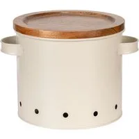 WENKO Vorratsdose Modell Aria, Massivholz, Metall, (1-tlg), Aufbewahrungsdose für Lebensmittel mit Deckel & Luftlöchern, 3,8 L