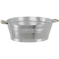 Dehner Blumentopf Dekowanne, ca. 55 x 42 x 19 cm, Zink, silber, Dekorativ, für drinnen / draußen, robust und pflegeleicht