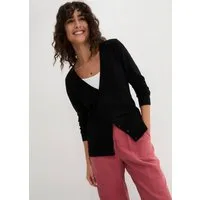 bonprix Strickjacke in Basic-Form, mit hohem Baumwollanteil