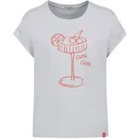 Eight2Nine T-Shirt Minimalistischer Rückenprint Kurzarm für Damen (1-tlg) Baumwolle Normal Fit Rundhals Kurzarm Einfarbig atmungsaktiv