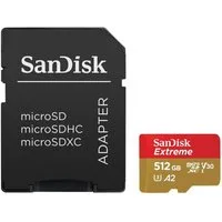 Sandisk microSDXC Extreme, Adapter, 1 Jahr RescuePRO Deluxe Speicherkarte (512 GB, UHS Class 3, 190 MB/s Lesegeschwindigkeit)