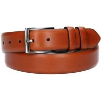 Leder Bazlen Ledergürtel Herren-, Anzugsgürtel 35mm in Cognac aus Vollrindleder bombiert