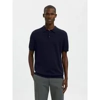 Selected Poloshirt SLHBERG SS KNIT POLO NOOS aus Feinstrick