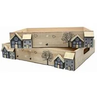 UNUS HOME Kerzentablett Holztabletts white-washed (2er Set unterschiedliche Größen), Holztablett Deko Kerzentablett Dekoration Tischdeko Dekoration
