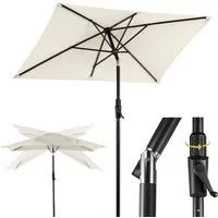 Sekey Sonnenschirm Rechteckig Marktschirm Neigbar mit Kurbel Sonnenschirm Groß, LxB: 300x200 cm, Sonnenschirm 300 x 200 cm, Gartenschirm Outdoor Wetterfest, Knickbar