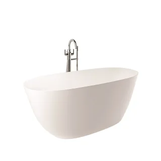 KLUDI-RESA O Badewanne 160 x 70 H58 cm Oval, Ablauf enthalten Mattweiß 51BF0353