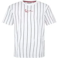 Karl Kani T-Shirt Small Signature Essential PinstripeTee mit eingesticktem Markenschriftzug