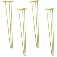 WAGNER design yourself Möbelfuß Möbelbein/Tischbein - HAIRPIN LEGS 4er Set - Retro Style - 12 x 12 x 71 cm in diversen Farben, Bein konisch/schräg verlaufend, mit integrierter Anschraubplatte