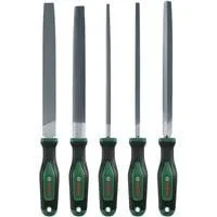 Feilen Set, 5-teilig grün/schwarz, 200mm