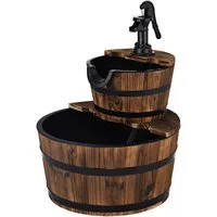 COSTWAY Gartenbrunnen Holz, Wasserbecken BxT: 44,50x44,50 cm, Wasserpumpe