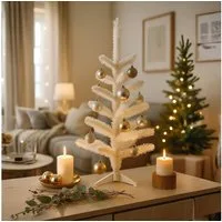 BURI Künstlicher Weihnachtsbaum Künstlicher Weihnachtsbaum Weiß 30 und 60cm Deko Tanne Weihnachten
