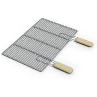 HAGO Grillrost Edelstahl Grillrost Ersatzrost Grillgitter universal Grillauflage Rost (1-St., Mit Griff), Abnehmbare Griffe, lebensmittelecht, universal